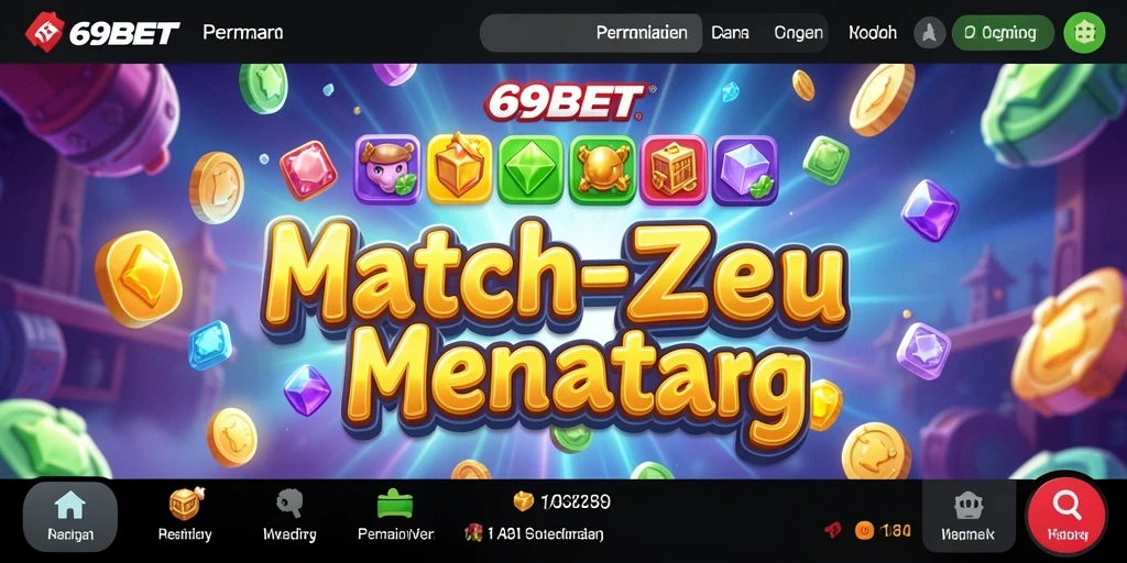 Tampilan gameplay seru dari permainan 69BET Match-3.