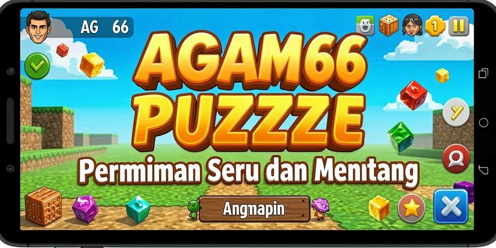 Tampilan gameplay AGAM66 dengan puzzle yang menarik dan penuh warna.