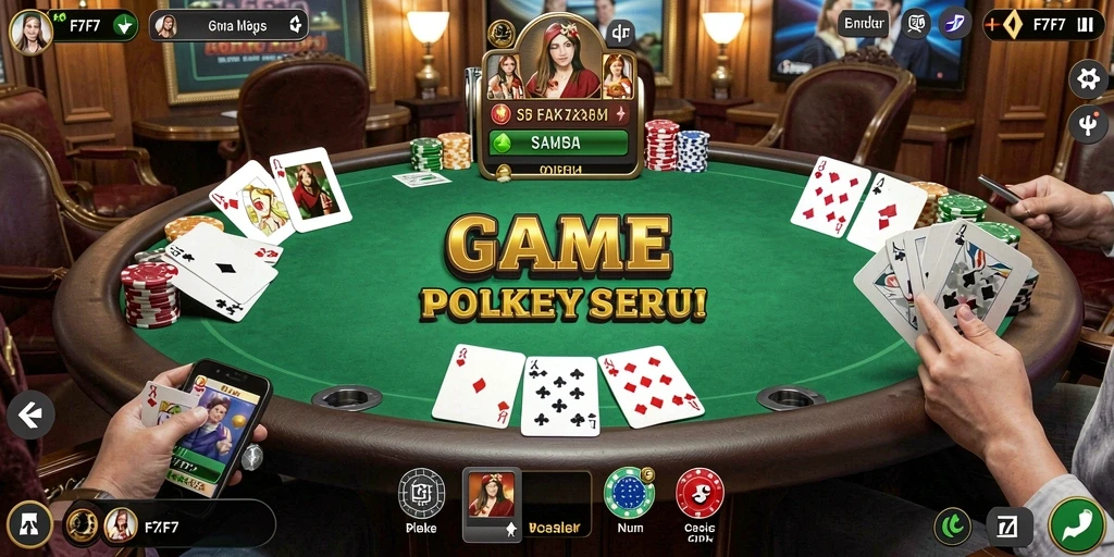 Screenshot gameplay F7F7 yang menampilkan aksi seru dalam permainan Poker.