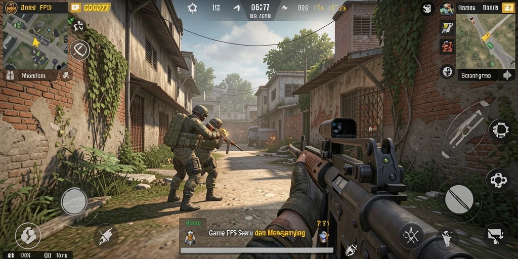 Tampilan gameplay mendebarkan dari GOGO77 yang penuh aksi FPS.