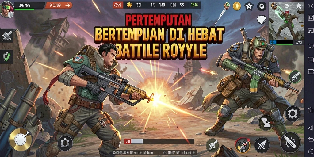 Screenshot JP6789 menampilkan pertempuran sengit dalam mode Battle Royale.