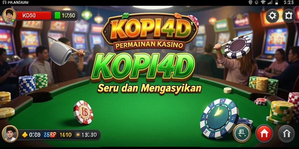 Tampilan visual yang menakjubkan dari gameplay KOPI4D sebagai aplikasi Kasino.