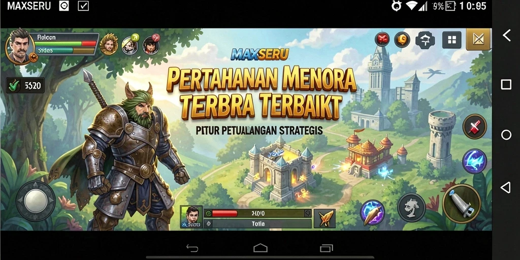 Tampilan menarik dari gameplay Tower Defense di MAXSERU.