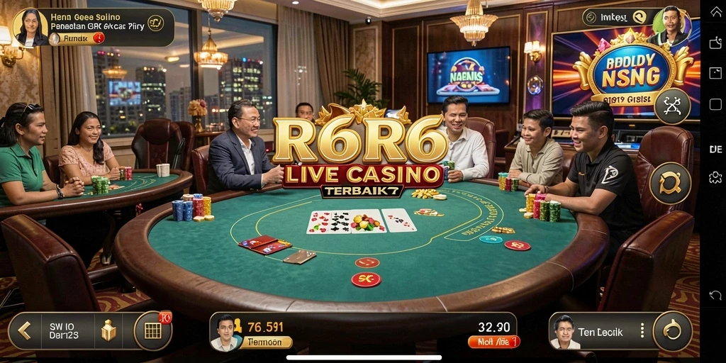 Tampilan gameplay R6R6 yang menarik dengan dealer profesional.