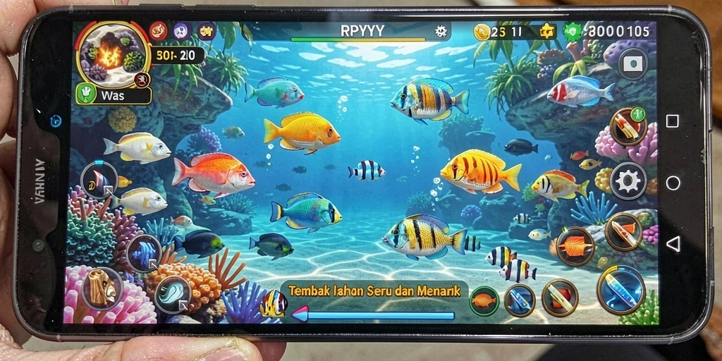 Gameplay seru menangkap ikan di RPYYY.